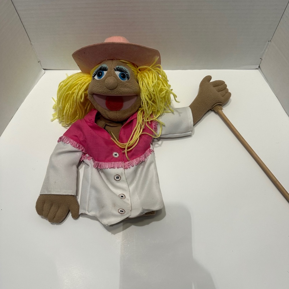 Melissa & Doug Queen Carlotta Cowgirl Puppet Lot of 2 Rod Stains As Is - Picture 4 of 13